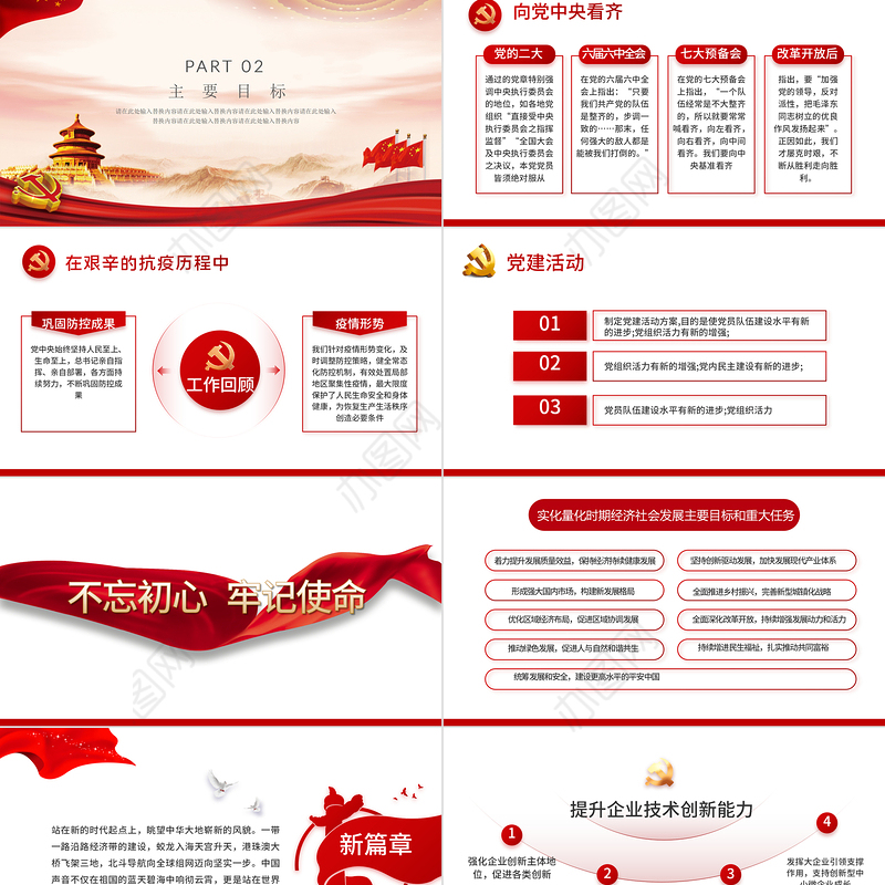 2022基层党支部工作述职报告PPT红色党政风党支部工作总结汇报述职报告专题党课课件模板