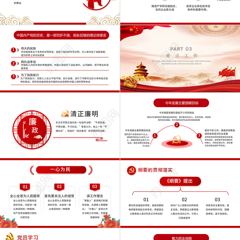 2022基层党支部工作述职报告PPT红色党政风党支部工作总结汇报述职报告专题党课课件模板