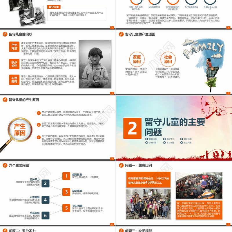 原创关爱留守儿童慈善爱心捐助精准扶贫PPT-版权可商用