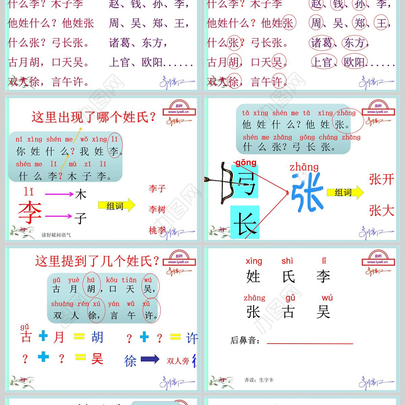  姓氏歌ppt一年级下册部编版