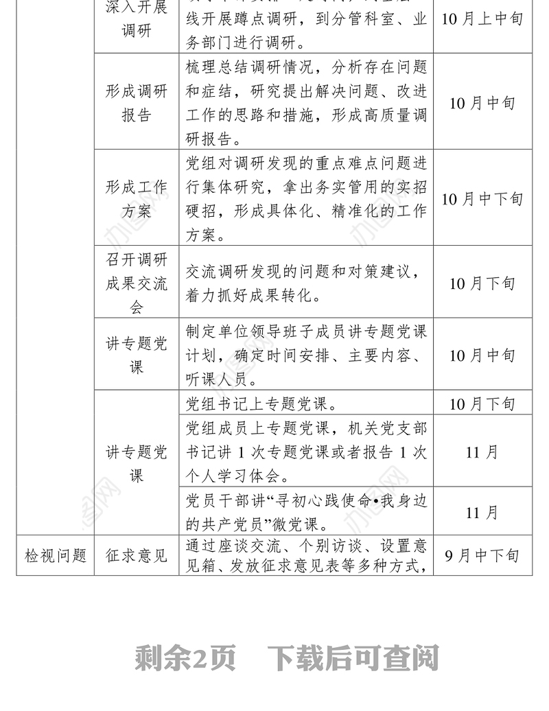 专题教育“不忘初心牢记使命”主题教育行事历