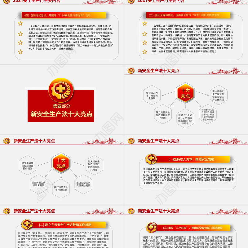 2021落实安全责任推动安全发展PPT红色醒目安全生产月安全培训PPT模板