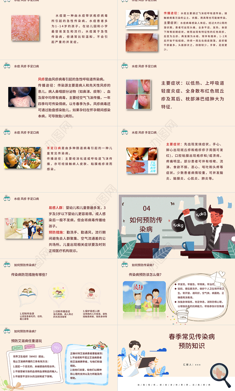 2022春季常见传染病预防知识社会问题职场教育PPT医疗现代风医疗急救常识科普通用PPT模板