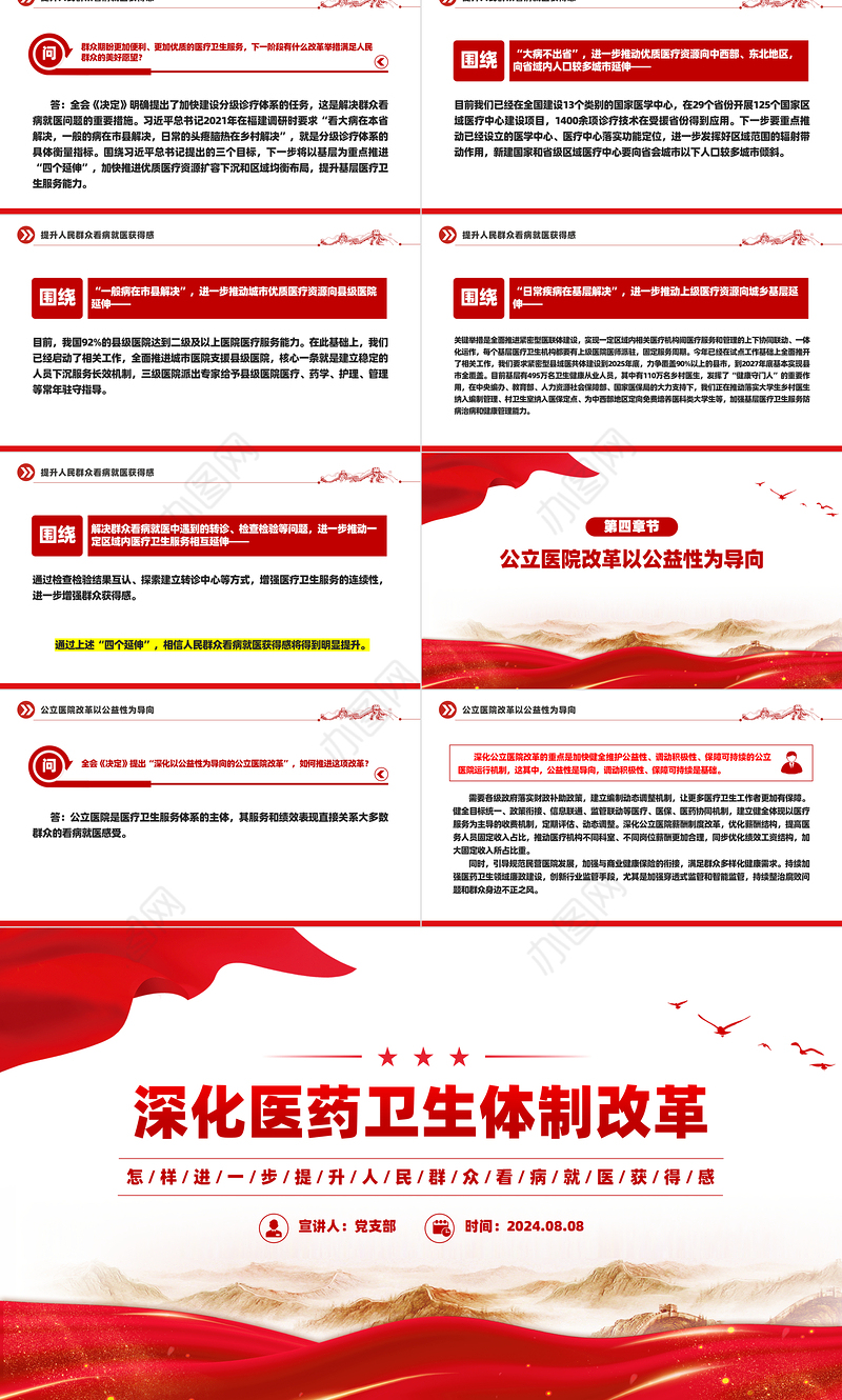 2024深化医药卫生体制改革PPT提升人民群众看病就医获得感课件下载
