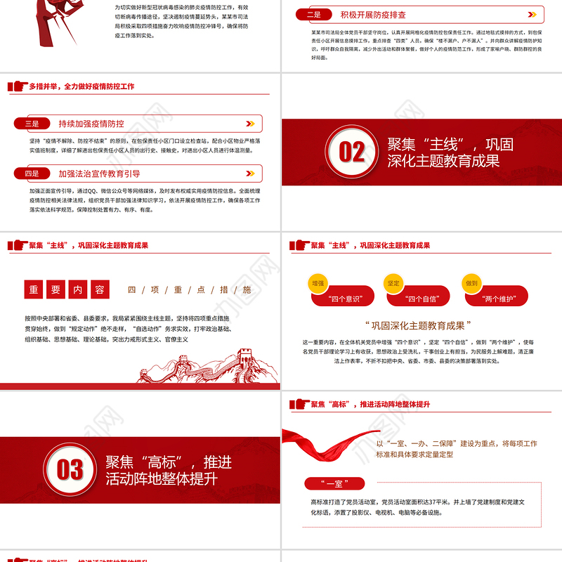 2022基层党建党政工作总结汇报PPT红色精品党政机关党建年终工作总结汇报专题党课课件
