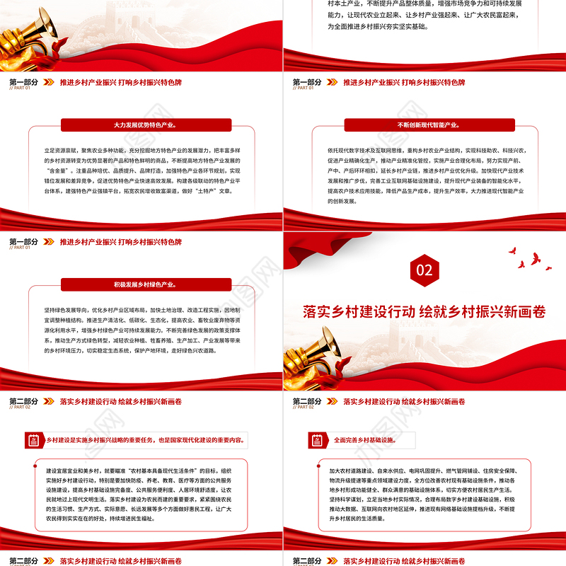 2023全面推进乡村振兴加快建设农业强国PPT大气精美风党员干部学习教育专题党课课件