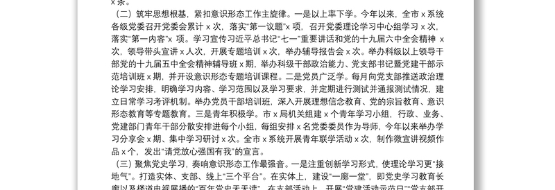 2021年意识形态工作情况总结报告