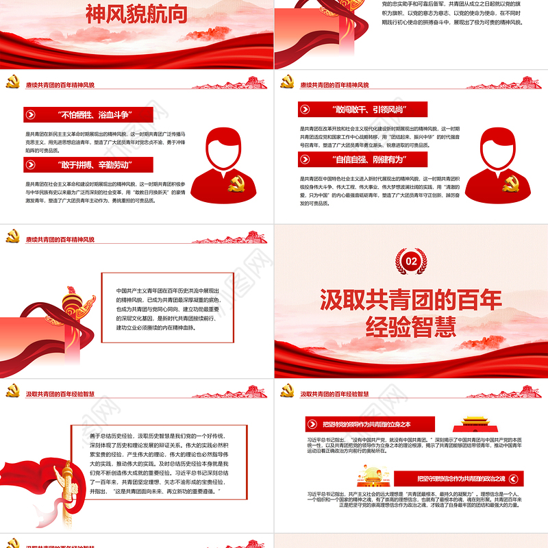 赓续百年精神风貌书写新时代青春乐章PPT精品庆祝中国共产主义青年团成立100周年大会专题课件