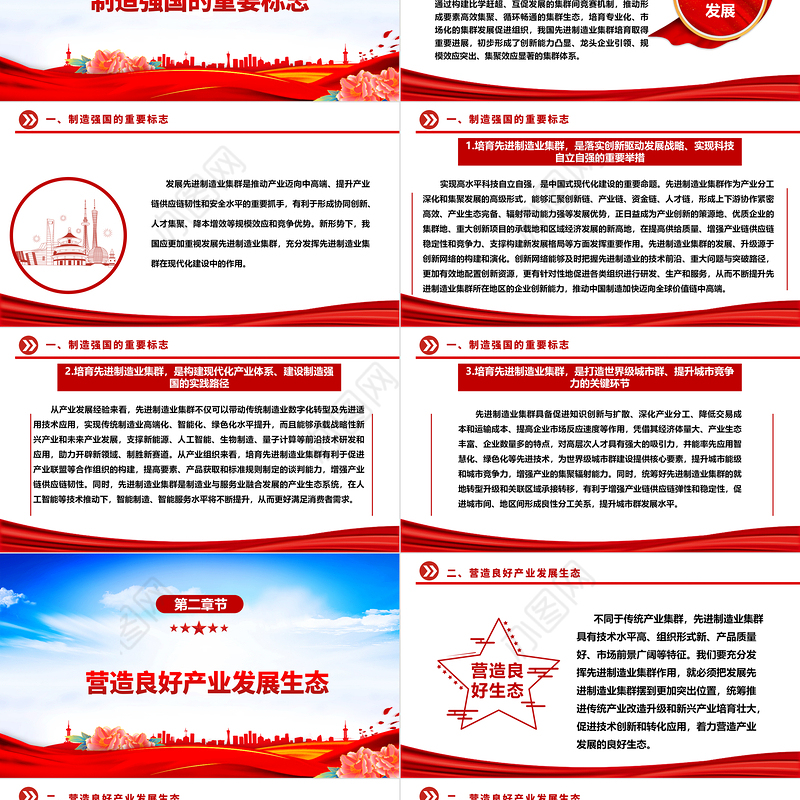 发挥自身先进制造业集群优势ppt红色精美风加快建设现代化产业体系，为中国式现代化提供重要支撑党组织党课专题教育课件