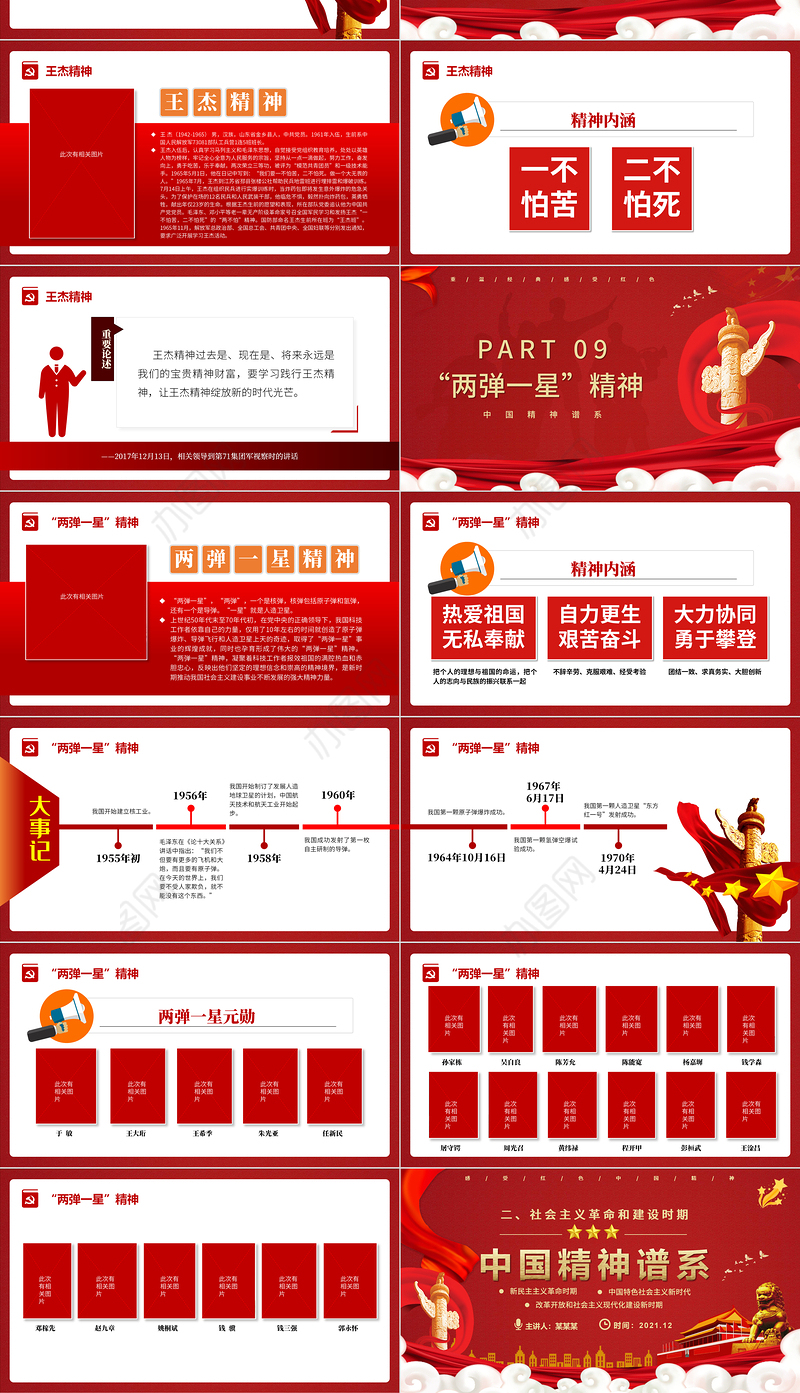 中国精神谱系PPT党政风社会主义革命和建设时期传承百年精神谱系凝聚奋进力量党课课件