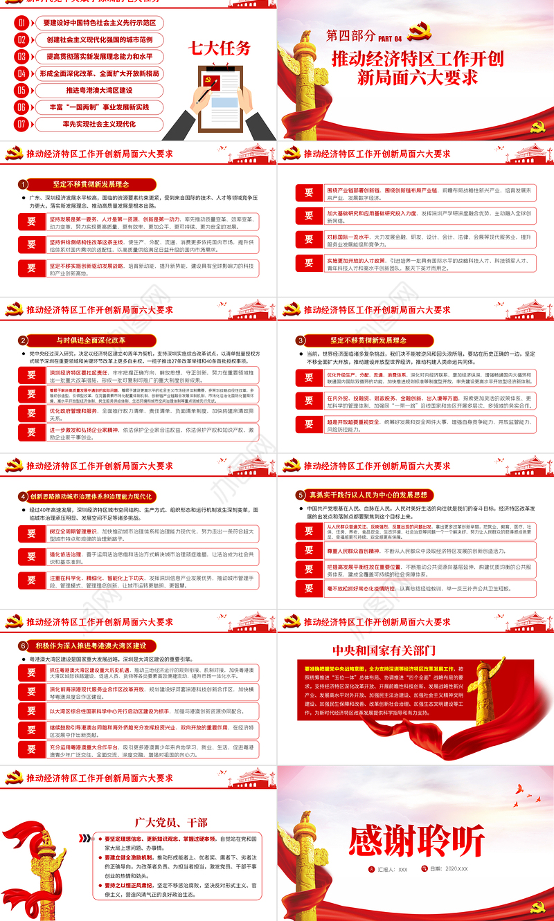 淡紫色简约地域党课之深圳经济特区建立40周年重要讲话党课PPT模板