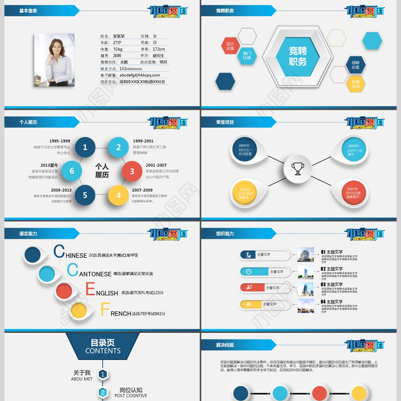 个人求职竞聘简历PPT模板