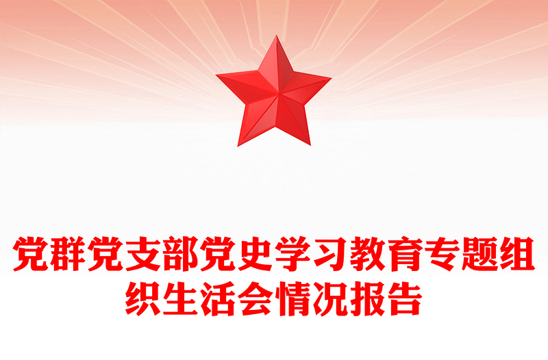 党群党支部党史学习教育专题组织生活会情况报告