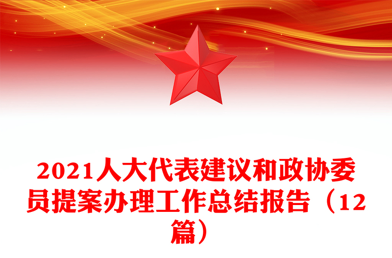 2021人大代表建议和政协委员提案办理工作总结报告（12篇）