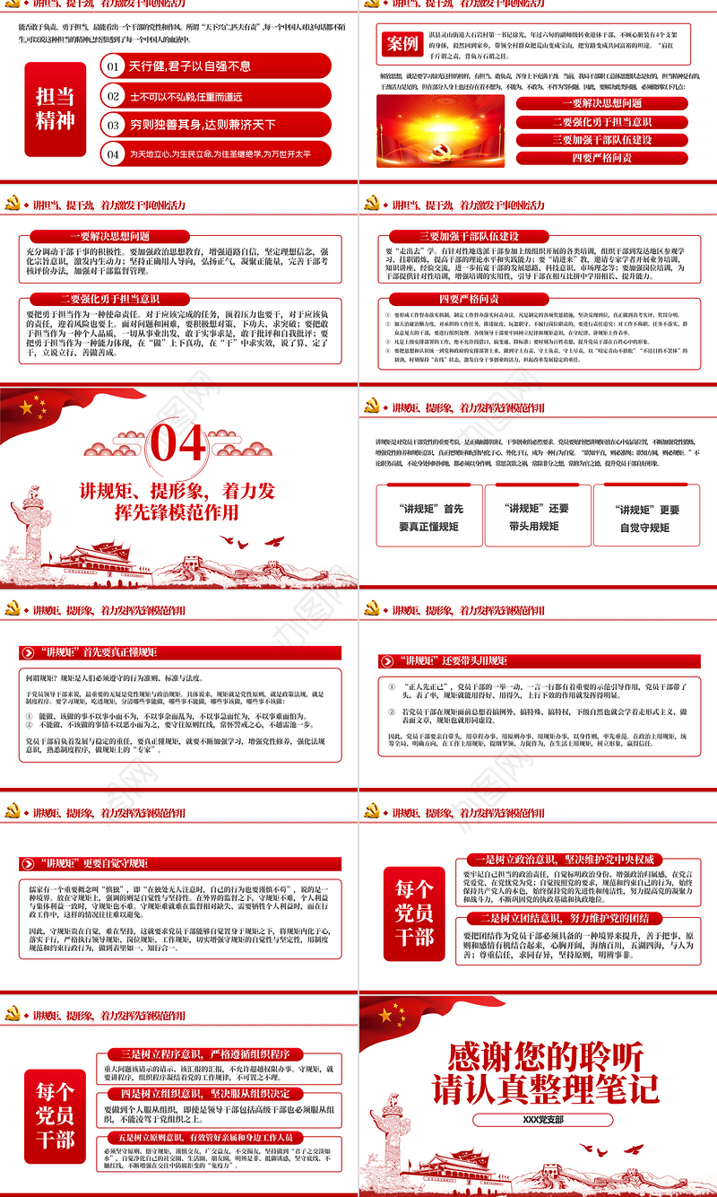 践行四讲四提做合格党员党课PPT模板