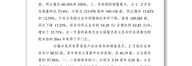 20213月份卷烟市场调研报告