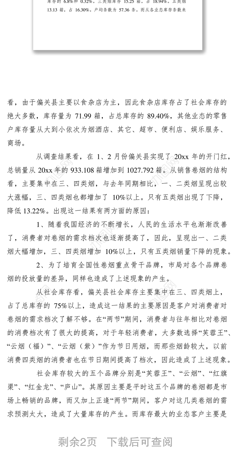 20213月份卷烟市场调研报告