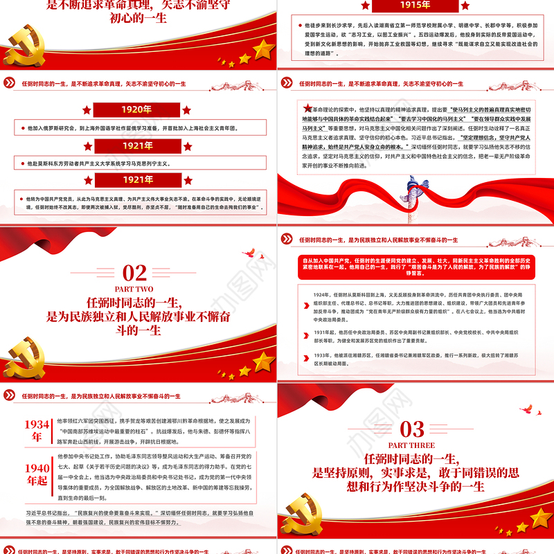 深切缅怀党和人民的“骆驼”PPT纪念任弼时同志诞辰120周年党史人物介绍专题课件