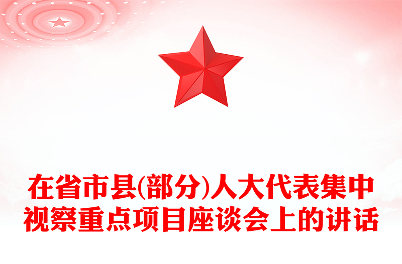 在省市县(部分)人大代表集中视察重点项目座谈会上的讲话