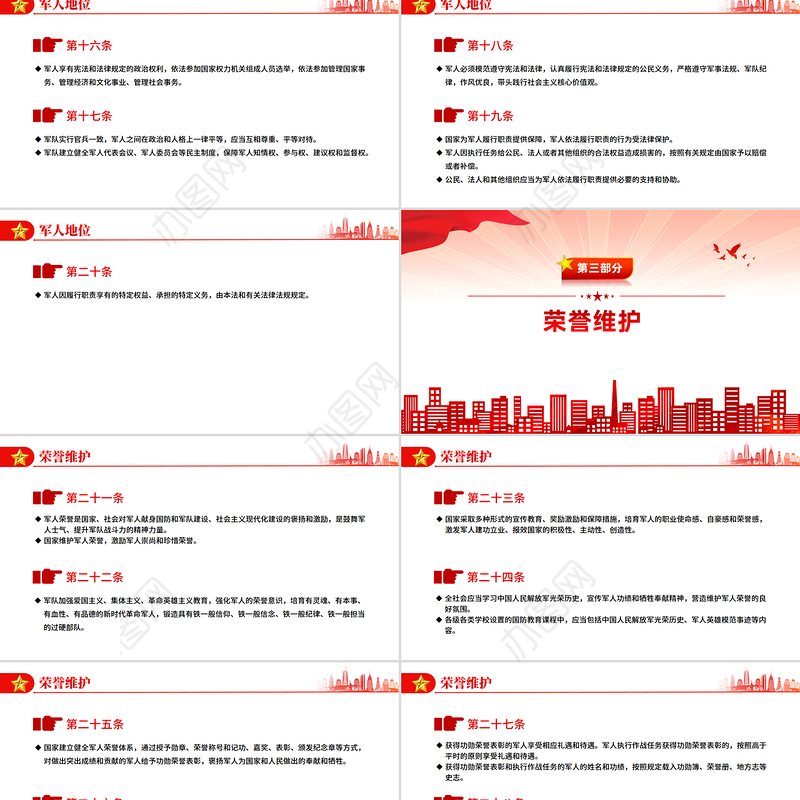 简洁风《军人地位和权益保障法》PPT课件下载