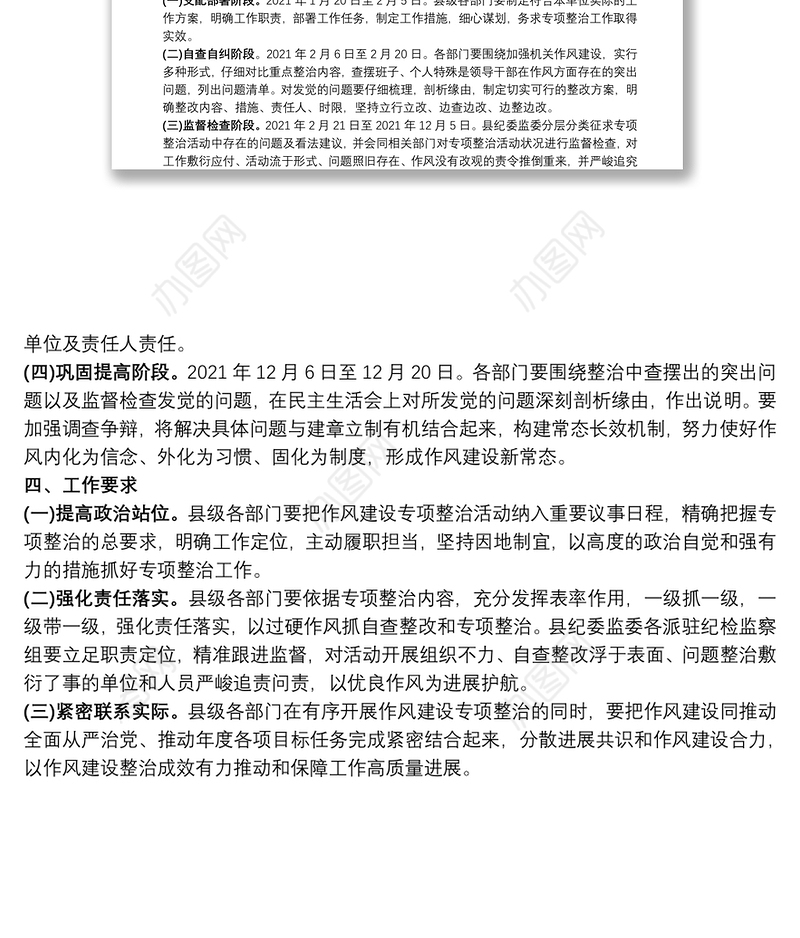 全县开展作风建设突出问题专项整治活动实施方案