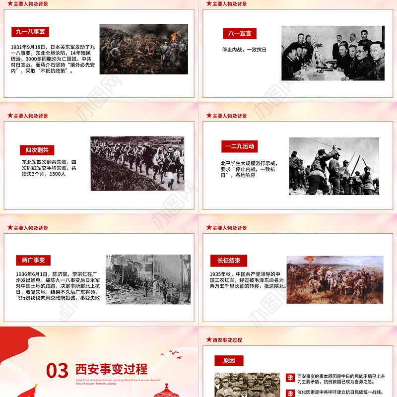 西安事变PPT水墨中国风抗日救国挽救中华民族双十二事变以史为鉴砥砺前行历史课件