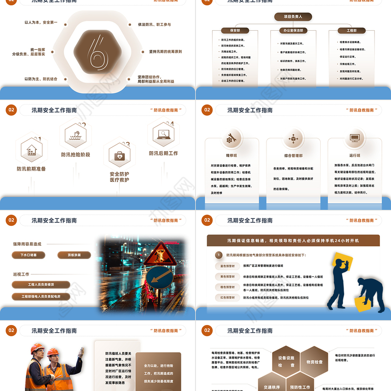 2023安全防汛自救知识PPT简约风安全防汛知识课件模板下载