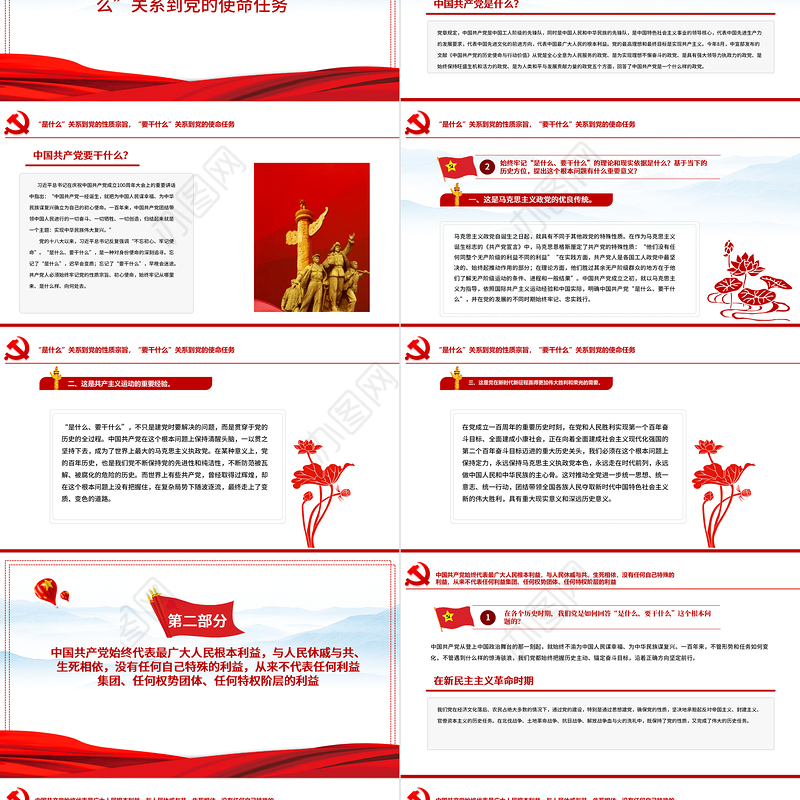全党要牢记1个根本问题PPT红色党政风中国共产党是什么要做什么党员学习辅导党课课件