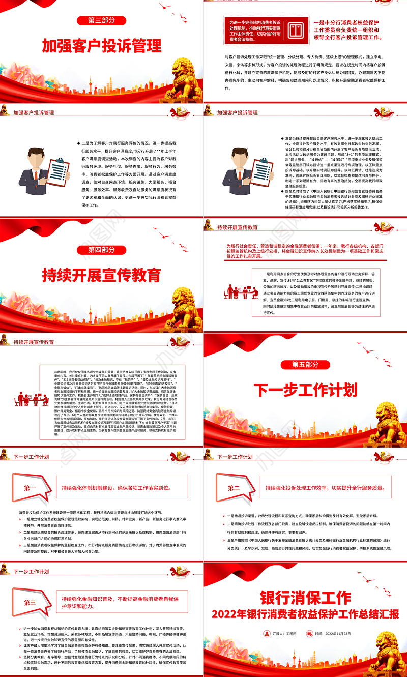 2022银行消保工作PPT简洁风银行消费者权益保护工作总结汇报专题课件