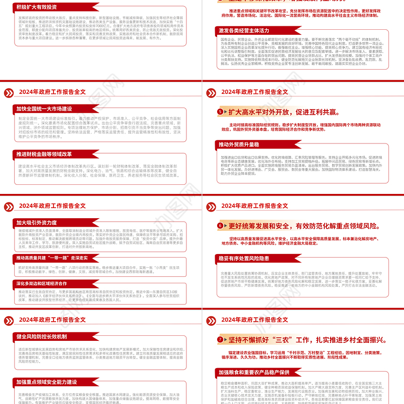 2024年政府工作报告全文解读PPT精美党政风聚焦两会关注民生PPT课件