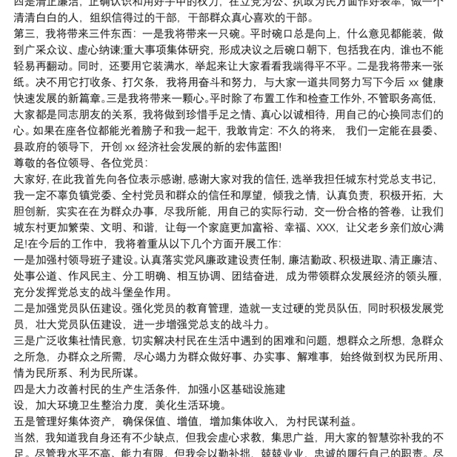 当选支部委员表态发言3篇