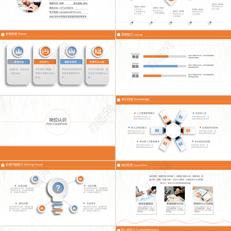 商务通用岗位竞聘个人求职个人简历PPT