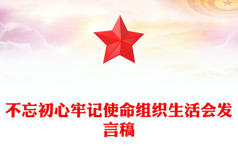 不忘初心牢记使命组织生活会发言稿