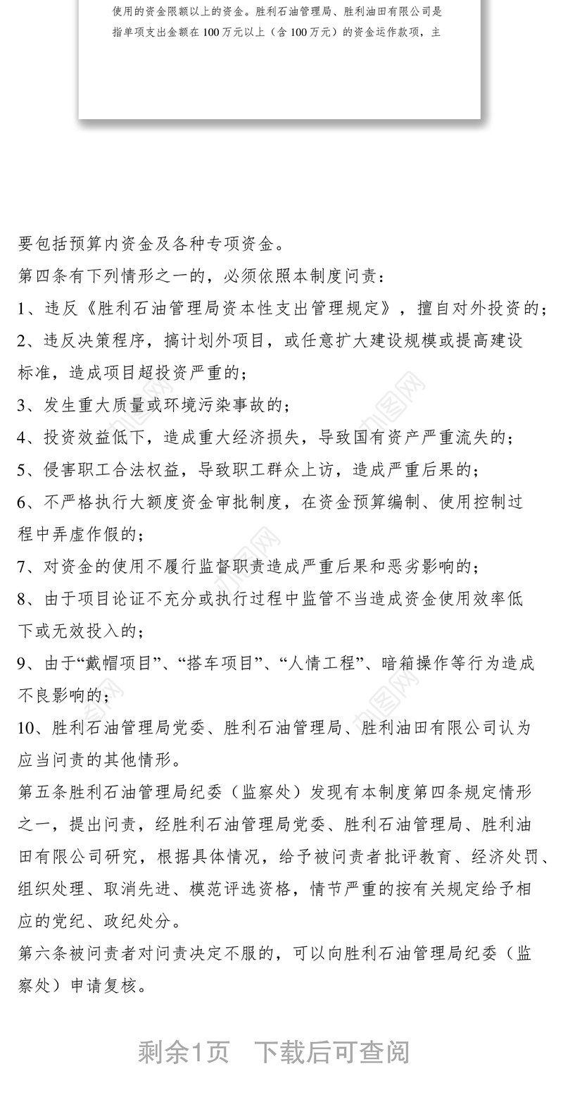 2021重大项目投资决策大额度资金运作问责制度