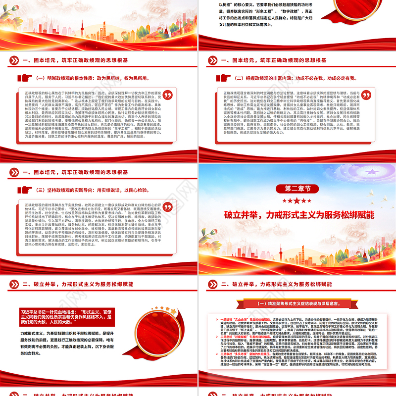 简洁风树立正确政绩观深化基层减负PPT发言汇报模板