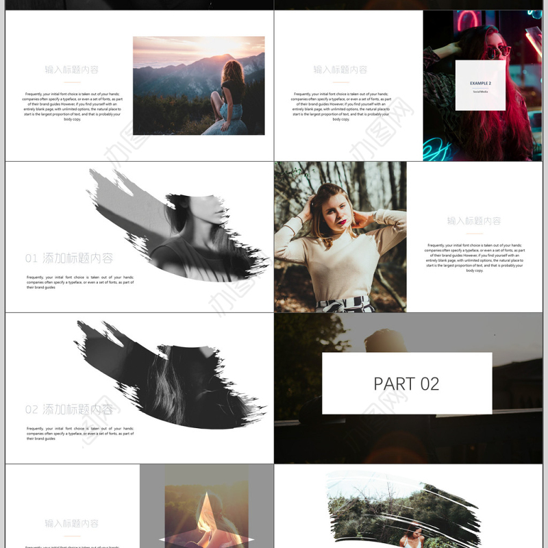 商务风欧美时尚服装品牌宣传通用PPT模板