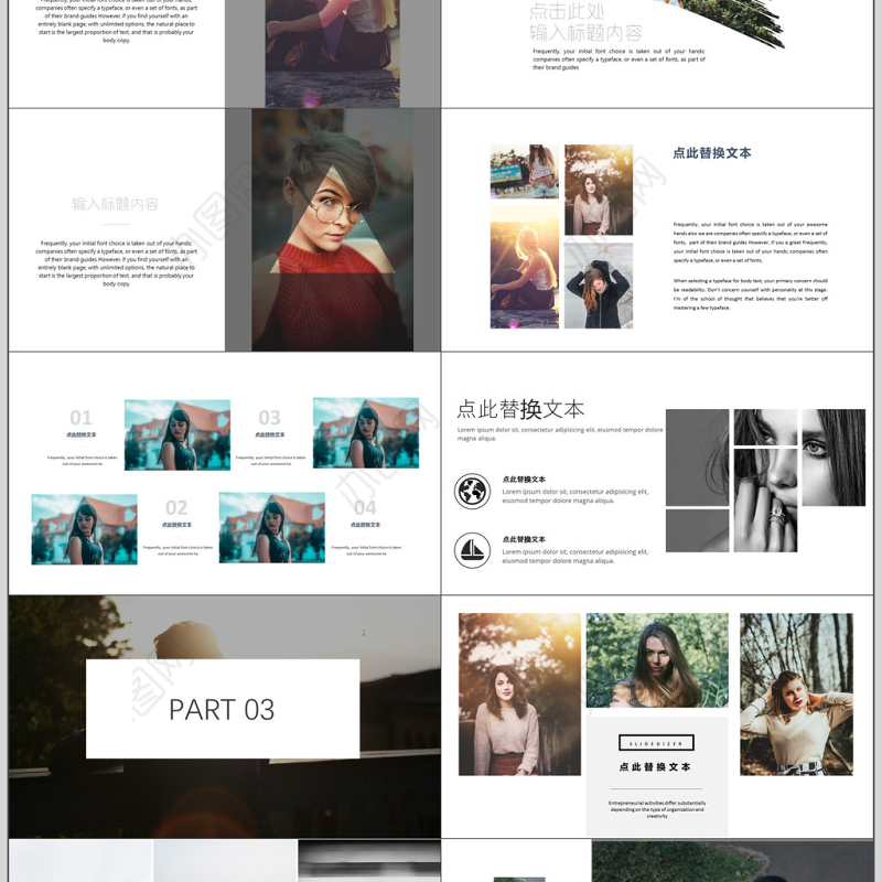 商务风欧美时尚服装品牌宣传通用PPT模板