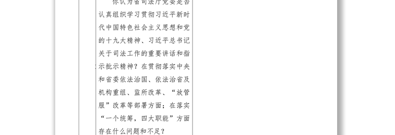 2021【调查问卷】巡视组巡视调查问卷