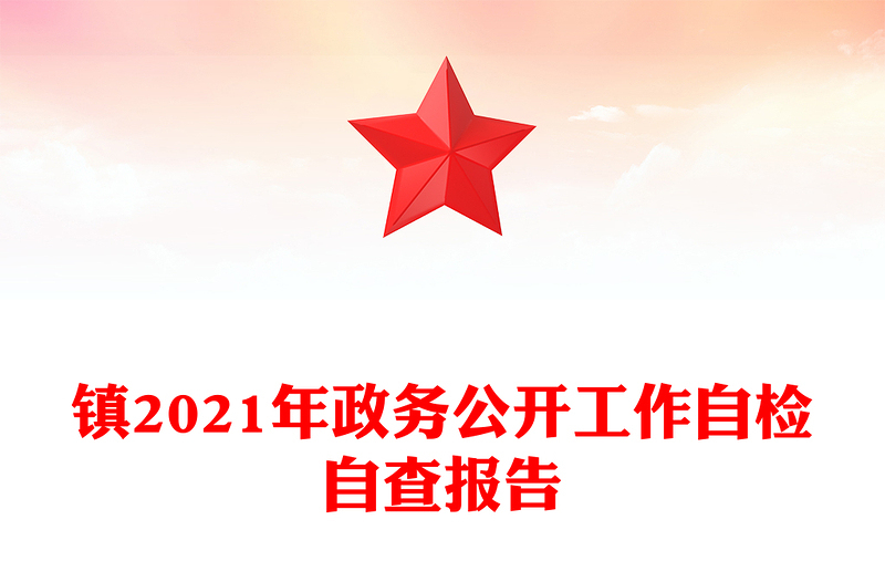 镇2021年政务公开工作自检自查报告