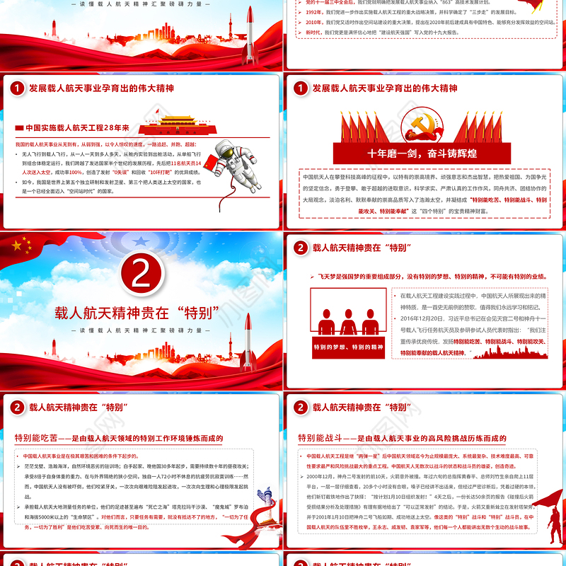 2021读懂载人航天精神汇聚磅礴力量PPT发扬特别能吃苦、特别能战斗、特别能攻关、特别能奉献的载人航天精神 PPT课件