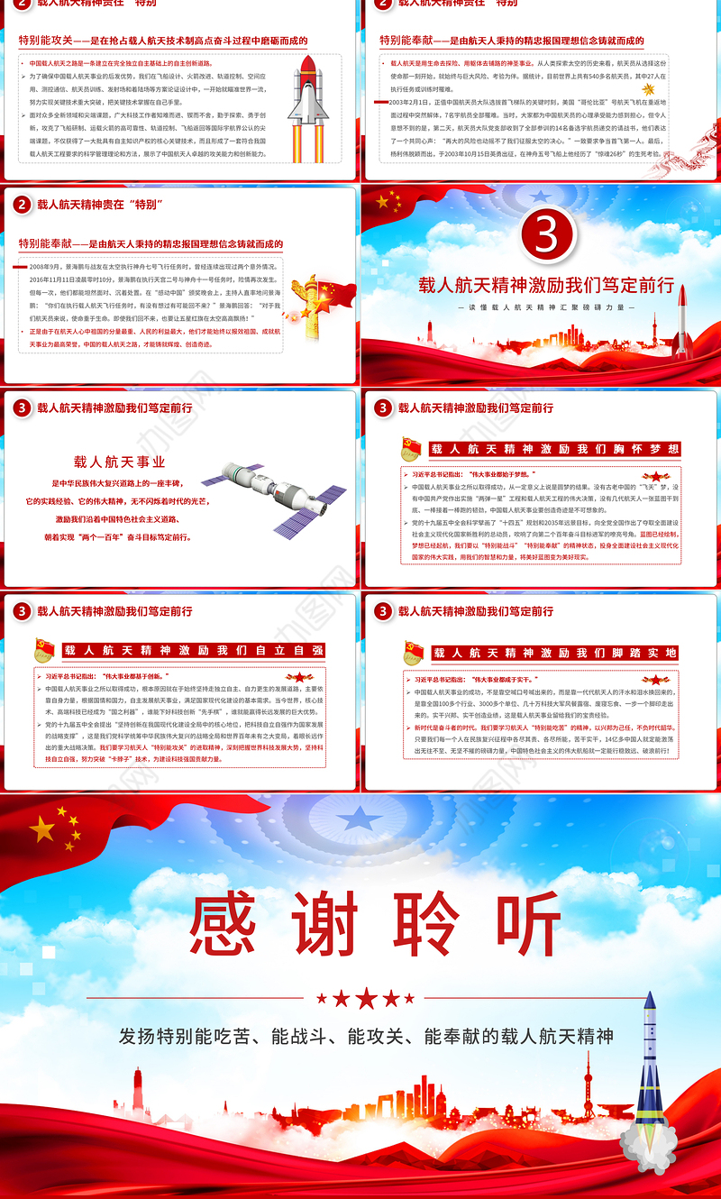 2021读懂载人航天精神汇聚磅礴力量PPT发扬特别能吃苦、特别能战斗、特别能攻关、特别能奉献的载人航天精神 PPT课件