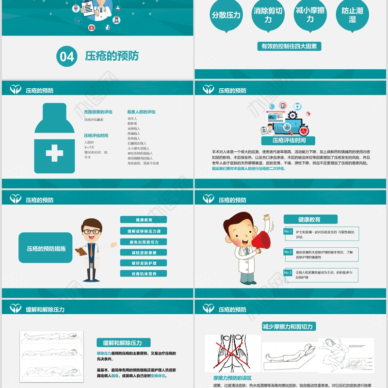 卡通简约大气压疮预防与护理PPT模板