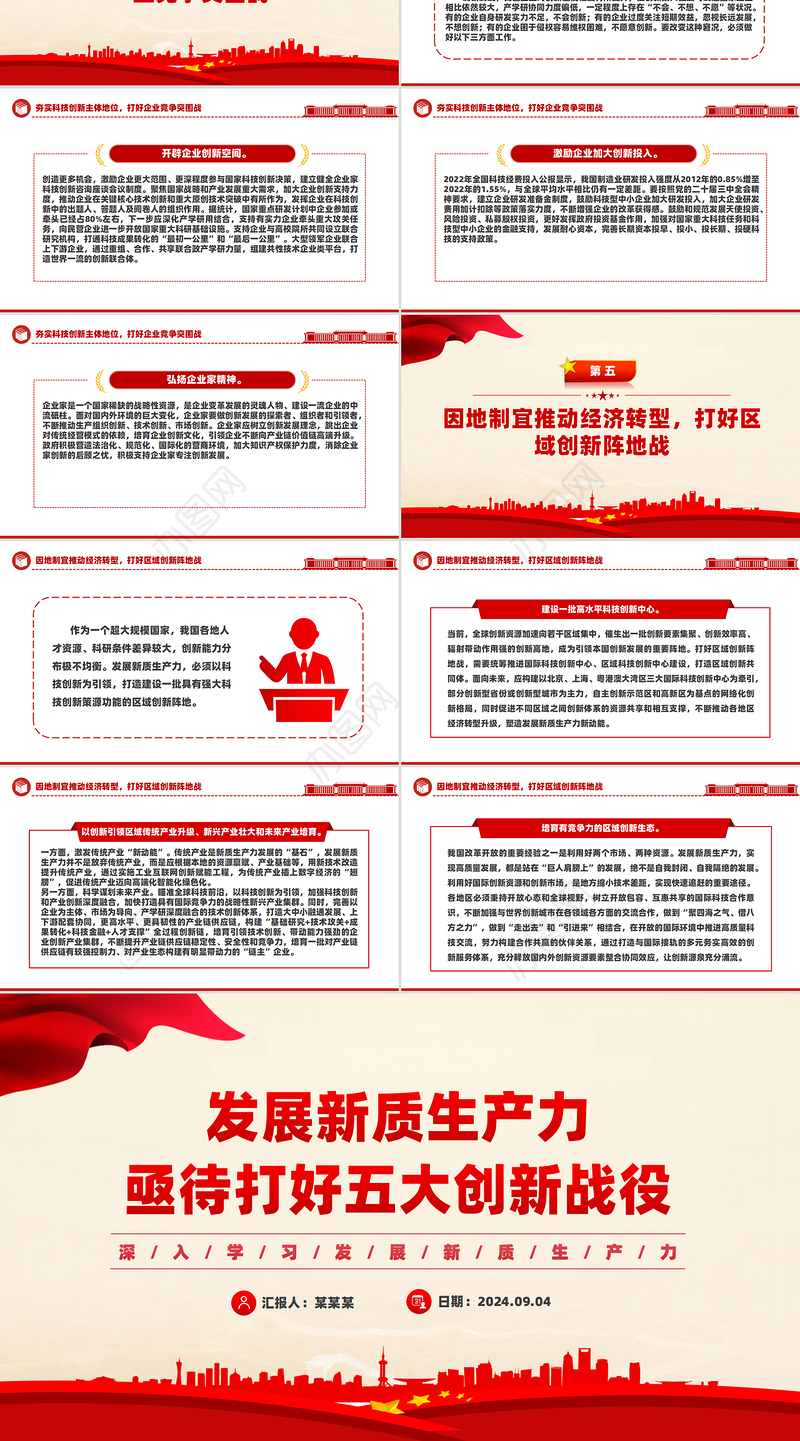 发展新质生产力需要打好五大创新战役PPT党建风深入学习发展新质生产力课件