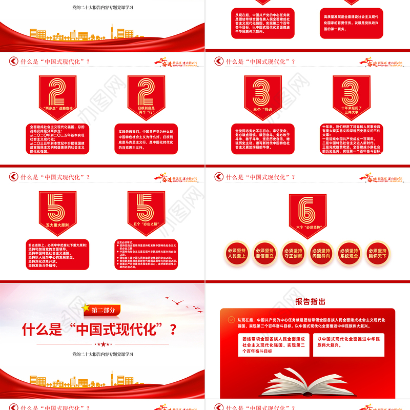 2023深入理解中国式现代化PPT大气党政风党员干部深入学习党的二十大报告内容专题党课课件