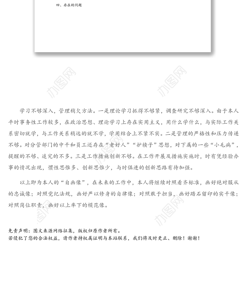 公文材料：领导班子成员政治画像报告