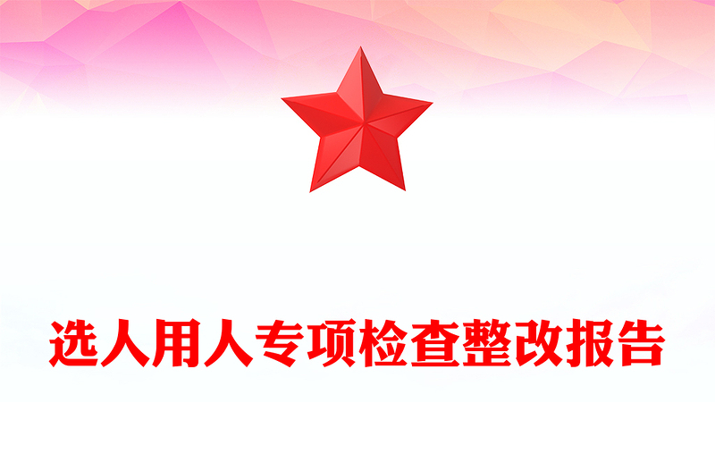 选人用人专项检查整改报告