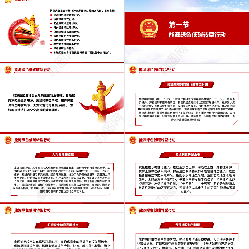 2030年前碳达峰行动方案PPT推动能源消费革命引领经济社会发展绿色低碳环保党课课件