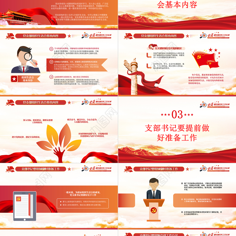 基层党组织党委党支部组织生活会党员微党课模板