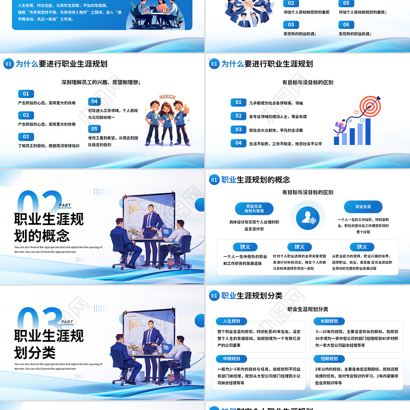 简约风企业员工职业生涯规划PPT企业管理通用模板