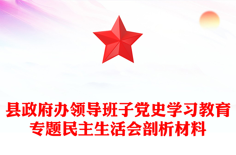 县政府办领导班子党史学习教育专题民主生活会剖析材料